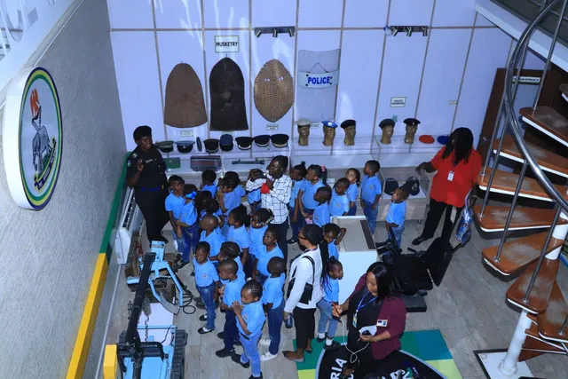 Students visit the Nigerian police force